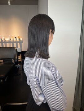 ヘアーエスクールシーユー 枚方T-SITE店(hair S.COEUR×Cu) 丸くないボブ/切りっぱなしボブ/大阪美容室/枚方美容室