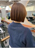 ミニウルフチェリーブラウンホワイトグレージュフェザーパーマ