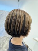 ブリーチ無しのアンブレラカラー 白髪ぼかし