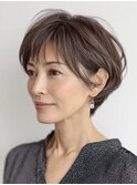 ミセスショート×白髪ぼかしカラー３０代４０代５０代６０代