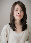 バタフライカット前下がり美髪ミディアムレイヤーX越谷30代40代