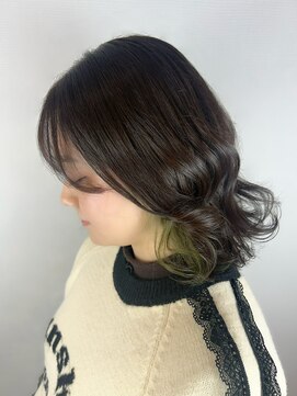ヘアデザイン アンジェロカフェ(Hair Design Angelo cafe) オリーブカラー/ミディアムスタイル/20代30代40代