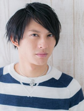 モッズヘアメン 名護大東店(mod's hair men) 20代30代ブラック斜めバング王道フェザーマッシュｌ名護大東