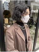 20代30代40代くせ毛風パーマミルクティアッシュ透明感小顔