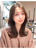 【Unami shibuya】TOMI 前髪なしくびれセミロング　グレージュ