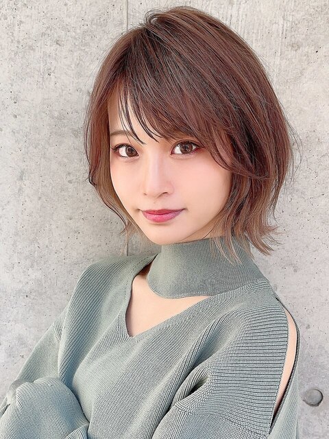 石塚／大人かわいい小顔くびれミディアムボブウルフ10代20代30代