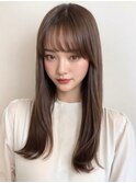 大人可愛い20代30代韓国風ヘア_シースルーバング