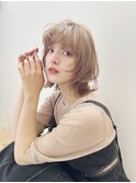 20代30代ウルフレイヤー/ハイトーンベージュ/ウルフカット