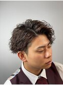 20代30代ツーブロックマッシュツイストスパイラルパーマ