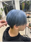 fika メンズ　ブリーチカラー　水色