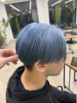 フィカ(fika) fika メンズ　ブリーチカラー　水色