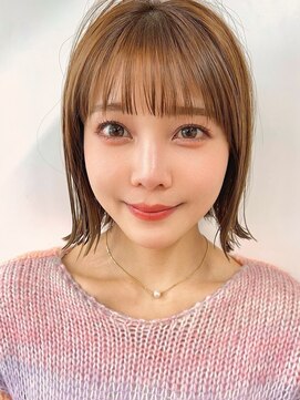 サンド 池袋 2nd(sand) 韓国風切りっぱなし小顔ボブ/ブリーチなし透明感カラー/韓国