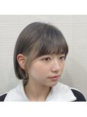 毛先パッツンボブxインナーカラーxグレージュ
