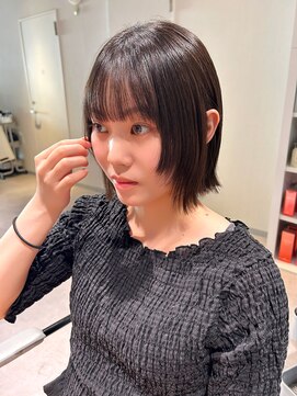 アム(amu) レイヤーボブ/地毛風縮毛矯正/ストレートボブ/髪質改善