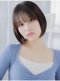 ダークアッシュ小顔切りっぱなしミニボブa越谷20代30代40代