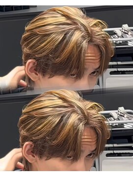 ステラ(STELLA) メンズ/ハイライト/外国人風ハイライト/センターパート/ブリーチ