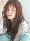 【emu 井上信洋】オレンジインナーカラーとオン眉前髪【エミュ】