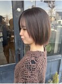 【顔まわりカット】チョコレートブラウン＋ボブレイヤー