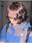 メンズロングニュアンスパーマメンズボブナードウルフ