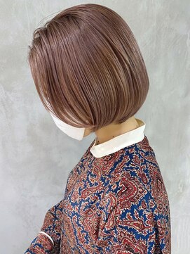 アイティー バイ アルバム 中野店(IT by ALBUM) ピンクミルクティーグレー_ボブルフクールショート_ba309973