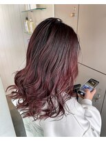 エイト 沖縄豊崎店(EIGHT toyosaki)&nbsp;【EIGHT 豊崎】お客様スタイル_グラデーション×ワインレッド