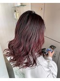 【EIGHT 豊崎】お客様スタイル_グラデーション×ワインレッド