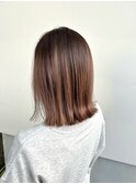 オレンジブラウン×切りっぱなし