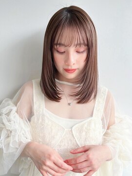 フィーリーカラー 大阪梅田店(feery color) オリーブベージュショートミニボブグレージュブリーチレイヤー