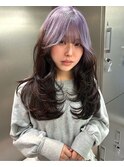 ルーツカラー　lavender×brown
