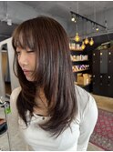 韓国風ヘア/イルミナカラー/顔周りレイヤー/レイヤーカット