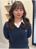 ブラウンベージュ 美髪 顔周りカット 20代 くびれ巻き 韓国ヘア