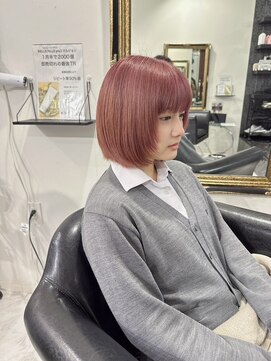 ヌク(Nuku.) ピンクボブ＿ピンクブラウン＿ブリーチ＿髪質改善