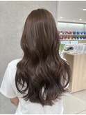 韓国ヘア髪質改善ブリーチなしダブルカラーオリーブベージュ