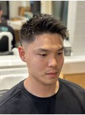 20代30代◎好印象フェードバーバースタイル×ビジネス短髪