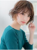 イヤリングカラー韓国風ゆるふわボブパーマh4上尾20代30代40代