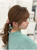 結べるレイヤーカット　カーテンバング　流れる顔まわり　
