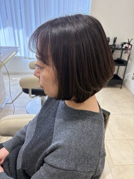 アッシュ 仙川店(Ash) 40代50代60代ひし形ショートボブ前髪あり白髪染め艶ボリューム
