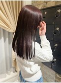 暖色カラー/地毛風ストレート/ボルドー/レッドバイオレット