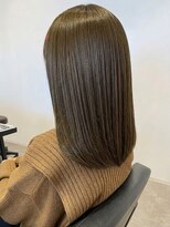 アース 天満橋店(HAIR & MAKE EARTH)&nbsp;30代40代縮毛矯正◎髪質改善透明感ロング×暗髪オリーブベージュ