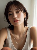 ロッソ 大橋店(Rosso) 透け前髪の暗髪外ハネミディ【大橋】