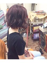 ラティオ 難波Ratio&nbsp;切りっぱなし×ウエット波ウエーブ×バーガンディチェリーボブ