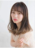 ワンカール シースルーバング カーキグレージュ