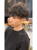 ショートマッシュ×ツイストスパイラルパーマ【佐藤和弥】