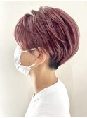 アンティークピンク×ツーブロショート