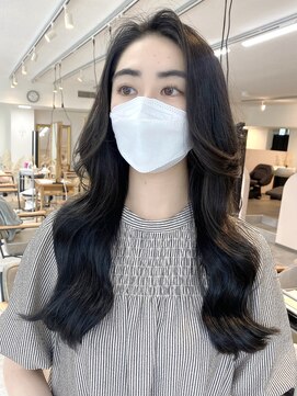 ミョンシル 【myonsil 山田】韓国風顔周りレイヤー/ブルーブラック