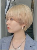 前髪あり大人ショートボブ丸みショートカットマッシュショート