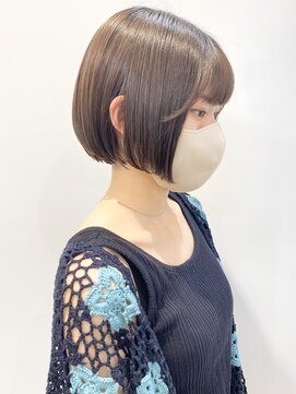 モリオフロムロンドン 松戸店(Morio from London) 【松戸　石山】丸み耳掛けミニボブぷつっとボブ前髪あり