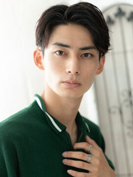 モッズヘア メン 上尾東口店(mod's hair men) アッシュブラック七三分けツーブロック好感マッシュヘアD上尾