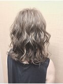 インナーグレージュ 美髪ハイライト シフォンカラー 小岩