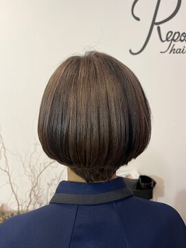 レポヘアー(Repos hair) 20代30代大人可愛い髪質改善グレージュショート透明感